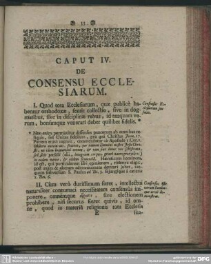 Caput IV. De Consensu Ecclesiarum