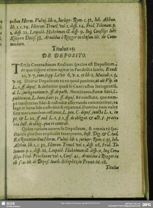 Titulus 25. De Deposito
