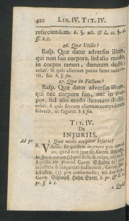 Tit. IV. De Iniuriis