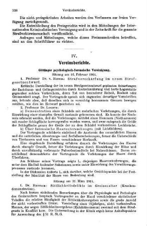 338-340, IV. Vereinsberichte
