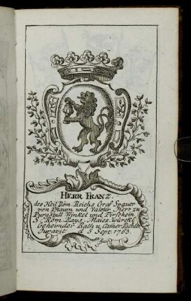 Herr Franz[...] - Herr Iohann Sigmund Carl Freÿherr von Thüngen[...]
