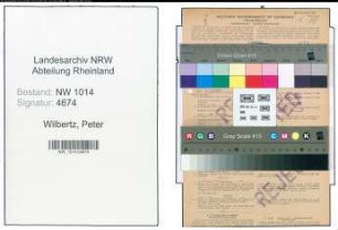 Entnazifizierung Peter Wilbertz , geb. 20.02.1887 (Polizist)