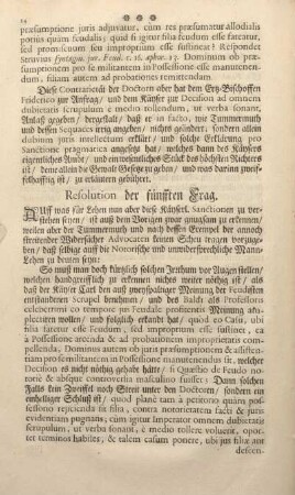 Resolution der fünfften Frag.