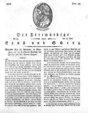 Nro. 82, Freitag den 25. April 1806