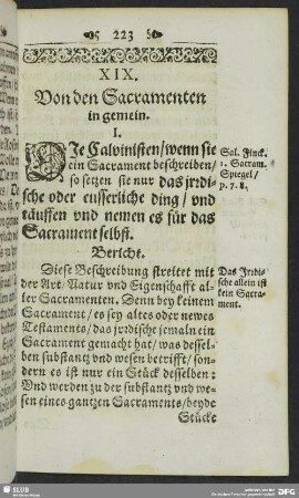 XIX. Von den Sacramenten in gemein