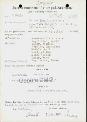 Hoffmann, Frieda