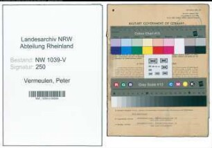 Entnazifizierung Peter Vermeulen , geb. 07.02.1906 (Gemuesehaendler)