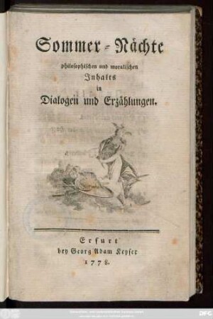 Sommer-Nächte philosophischen und moralischen Jnhalts in Dialogen und Erzählungen