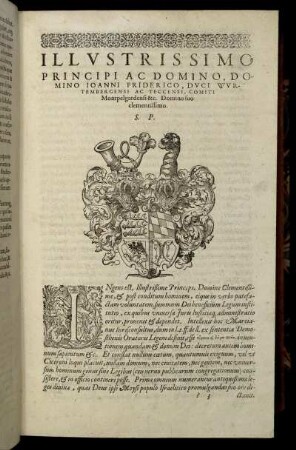 Illustissimi Principi Ac Domino, Domino Iohanni Friderico, Duci Wurtembergensi [...]
