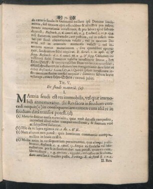 Tit. V. De feudi materia. (a)