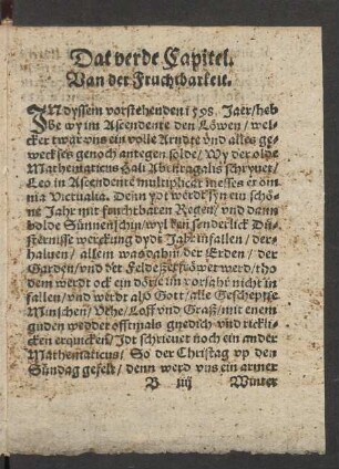 Dat verde Capitel. Van der Fruchtbarkeit.