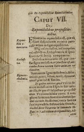 Caput VII. De Exponibilibus propositionibus.