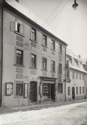 Wohnhaus mit Laden (Buchhandlung Georg Liebe und Roßweiner Anzeiger)