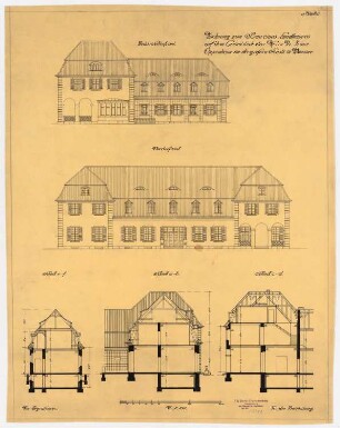 Landhaus Dr. Franz Oppenheim, Berlin-Wannsee: Aufrisse, Schnitte, 1:100