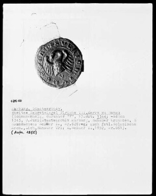 Zweites Sekretsiegel Ulrich III., Herrn zu Hanau