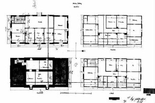Wildberg (Württ): Empfangsgebäude Verwaltungsgebäude Grundrisse UG,1+2.OG,Kniestock