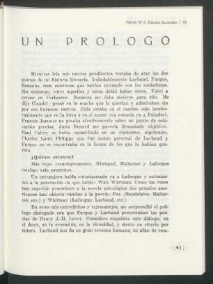 Un prólogo