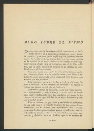 Algo sobre el ritmo