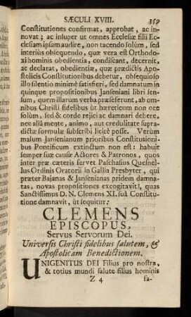 359-378, Clemens Episcopus, Servus Servorum Dei.