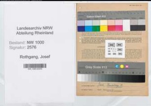 Entnazifizierung Josef Rothgang, geb. 10.03.1902 (Kfz.Fahrer)
