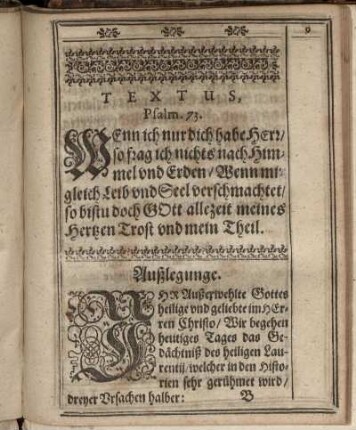 Textus; Außlegunge; Erster Theil; Ander Theil.