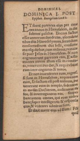 Dominica I. Post Epiphan.