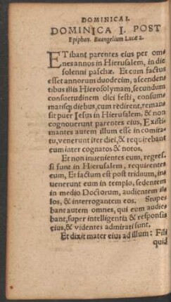 Dominica I. Post Epiphan.