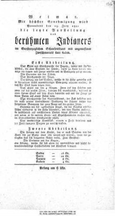 Vorstellung des berühmten Indianers
