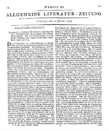 Griesinger, Ludwig Friedrich: Commentar über das Herzoglich Wirtembergische Landrecht / Ludw. Fried. Griesinger. - Frankfurt ; Leipzig : Selbstverl.