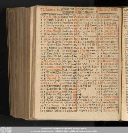 [New vnd Alter Röm. Allmanach vnd Schreibkalender/ auffs Jahr nach Christi Geburt M.DC.VI. ...]
