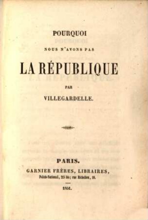 Pourquoi nous n'avons pas la république