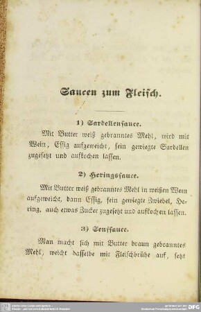 Saucen zum Fleisch