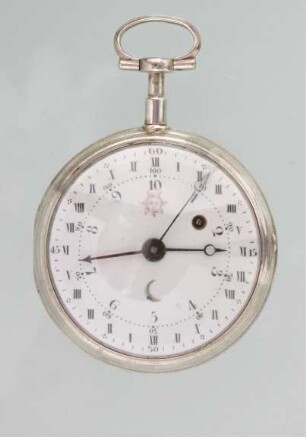 Taschenuhr mit Anzeige von Dezimalzeit und Normalzeit, um 1793