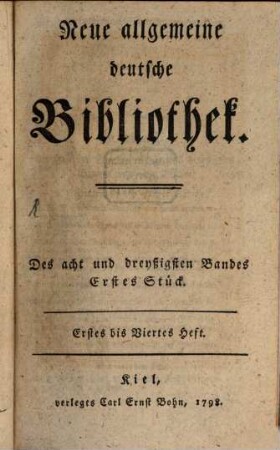 Neue allgemeine deutsche Bibliothek. 38. 1798