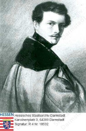 Becker, Friedrich Christian (1809-1875) / Porträt als junger Mann / linksgewandt, vorblickend, Halbfigur