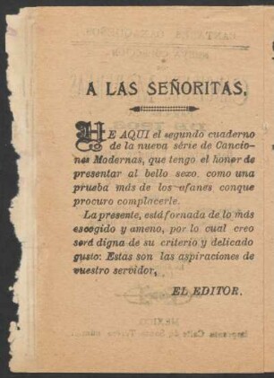 A las señoritas.