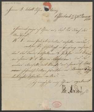 Brief an B. Schott's Söhne : 25.01.1824