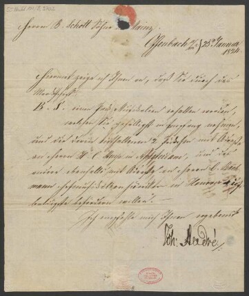 Brief an B. Schott's Söhne : 25.01.1824