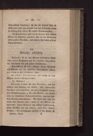 34. Andacht, andächtig.