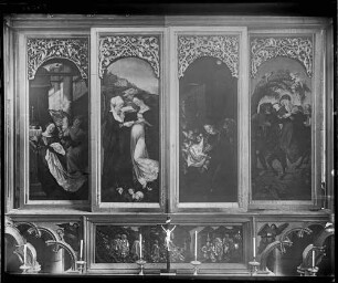 Freiburg Münster Hochaltar von Hans Baldung Grien (um 1512/1516) Verkündigung, Heimsuchung, Geburt Christi und die Flucht nach Ägypten und Predella