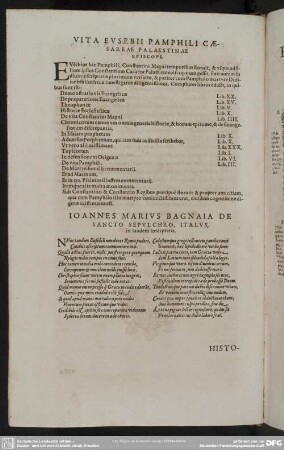 Vita Eusebii Pamphili Caesareae Palaestinae Episcopi