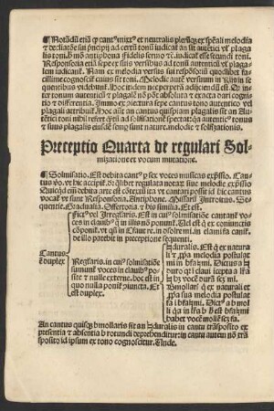 Preceptio Quarta de regulari Solmizatione et vocum mutatione.