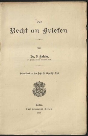 Das Recht an Briefen