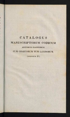239-290, Catalogus Manuscriptorum Codicum...