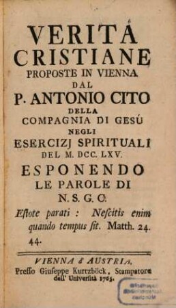 Verita Cristiane Proposte In Vienna