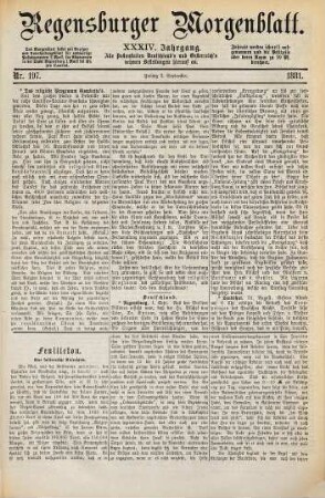 Regensburger Morgenblatt. 34. 1881, 9 - 12 = Nr. 196 (1. September) - Nr. 296 (31. Dezember)