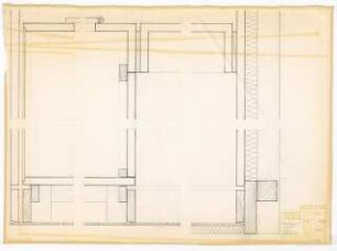 Hochschulbibliothek, Karlsruhe Neubau: Möblierung Kabine Detail Schnitt 3-3, 1:1