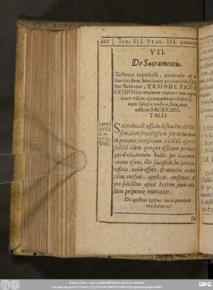 VII. De Sacramentis.