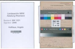 Entnazifizierung Angela Holthaus , geb. 09.09.1903 ()