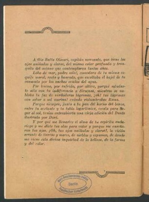 [Dedicatoria] A Gio Batta Olivari